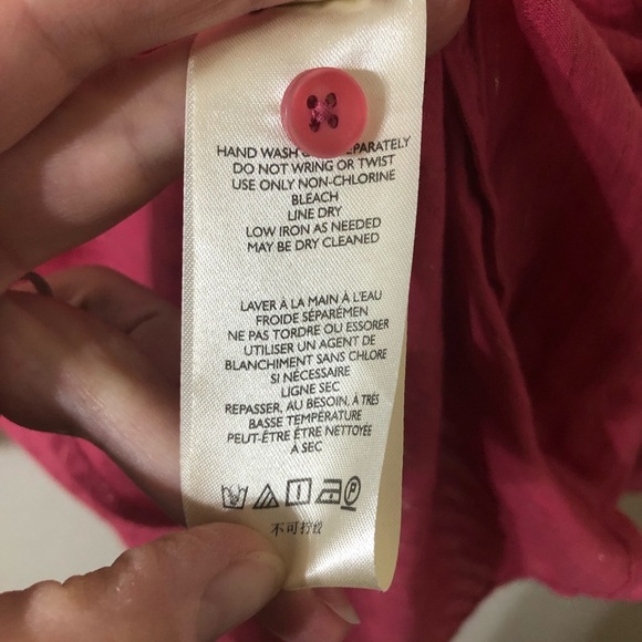 Pilcro Anthropologie The Victoria Shimmer Striped Blouse in Pink - Size 6 - Picture 6 of 7